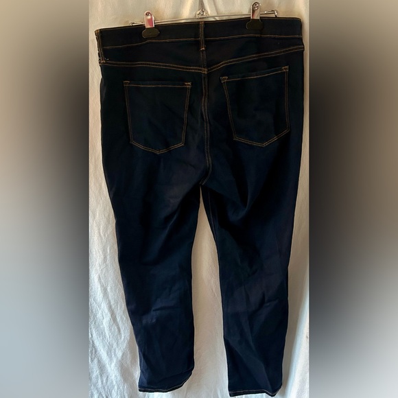 Old Navy Power Slim Straight Mid-Rise Dark Blue Wash Jeans 16 Short Women’s - Picture 2 of 4